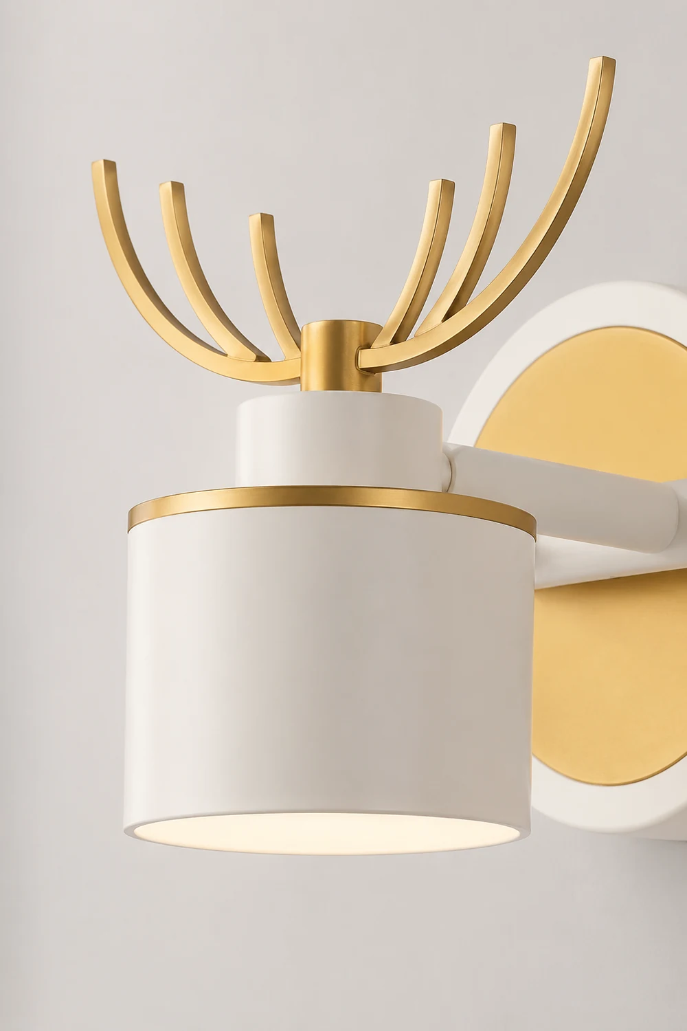 Leigh Modern Deer Metal/Acrylic Wall Lamp, Gold & White, Bathroom - Lumpaz