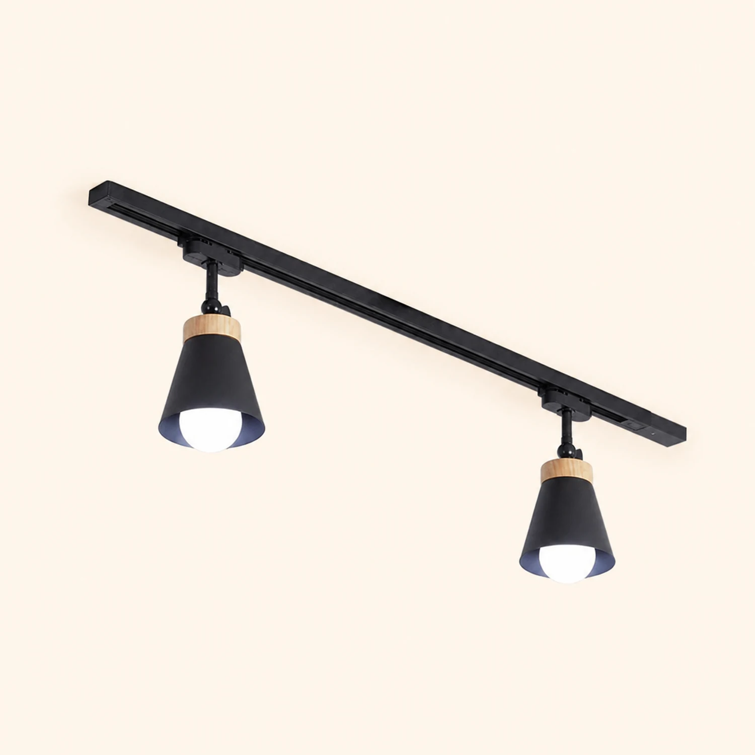 Haney Nordic Modern Cone Metal LED Ceiling Light Spotlight, Black/White - Lumpaz