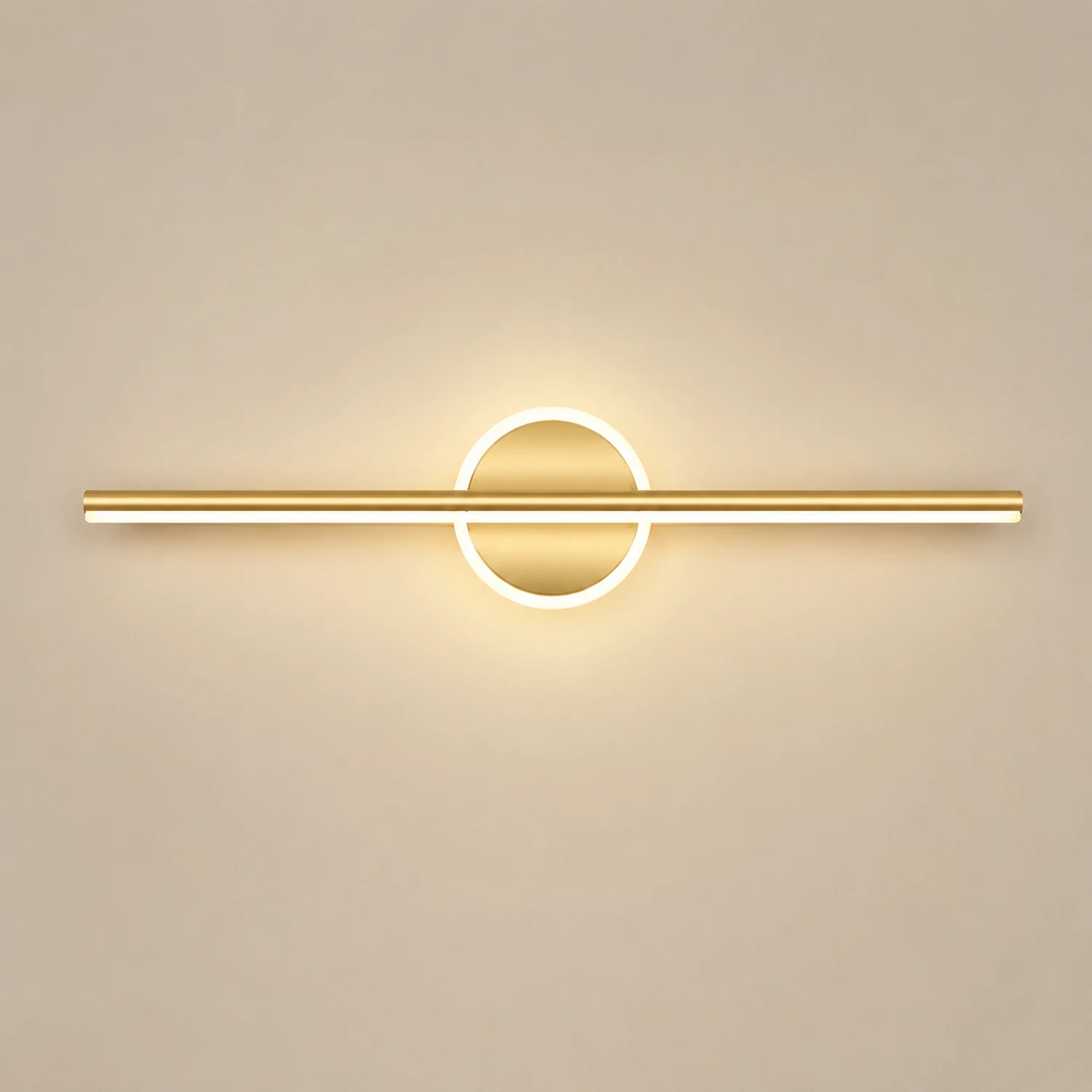Leigh LED Linear Mirror Front Vanity Wall Lamp Black/Gold - Lumpaz