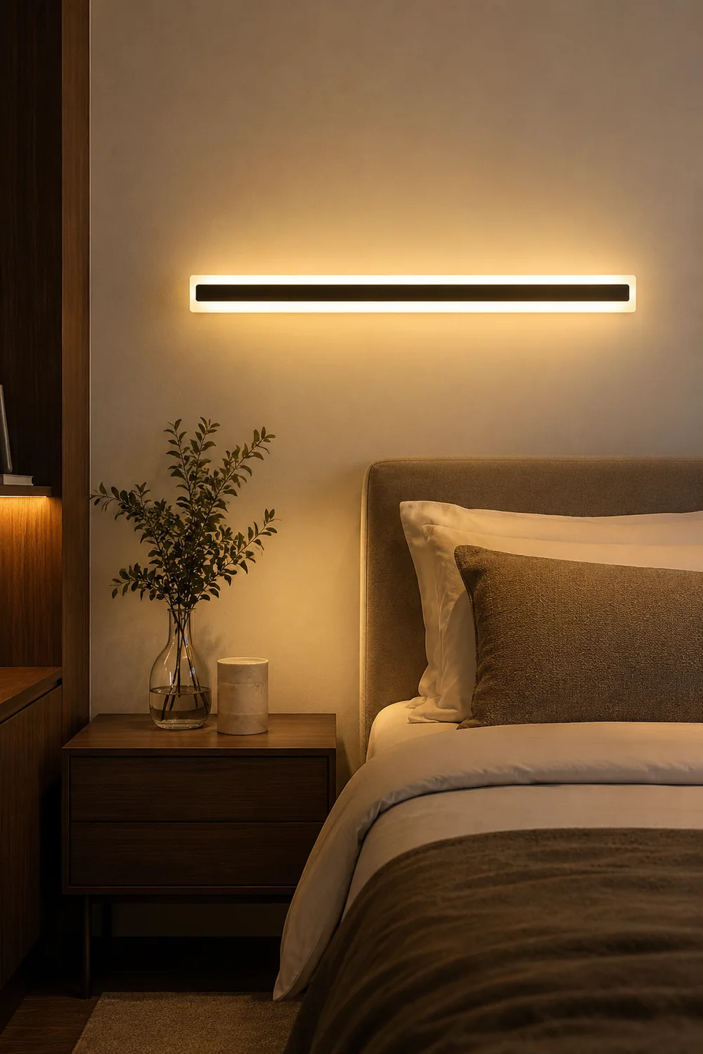 Edge Minimalist Linear Metal/Acrylic Wall Lamp, Bathroom - Lumpaz