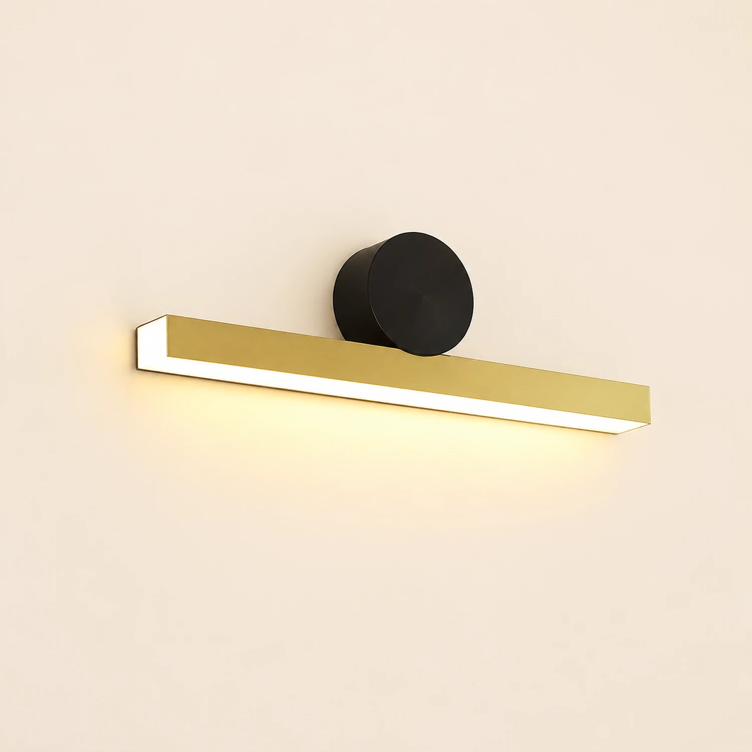 Edge Modern Geometric Metal Wall Lamp, Black & Gold, Bedroom - Lumpaz
