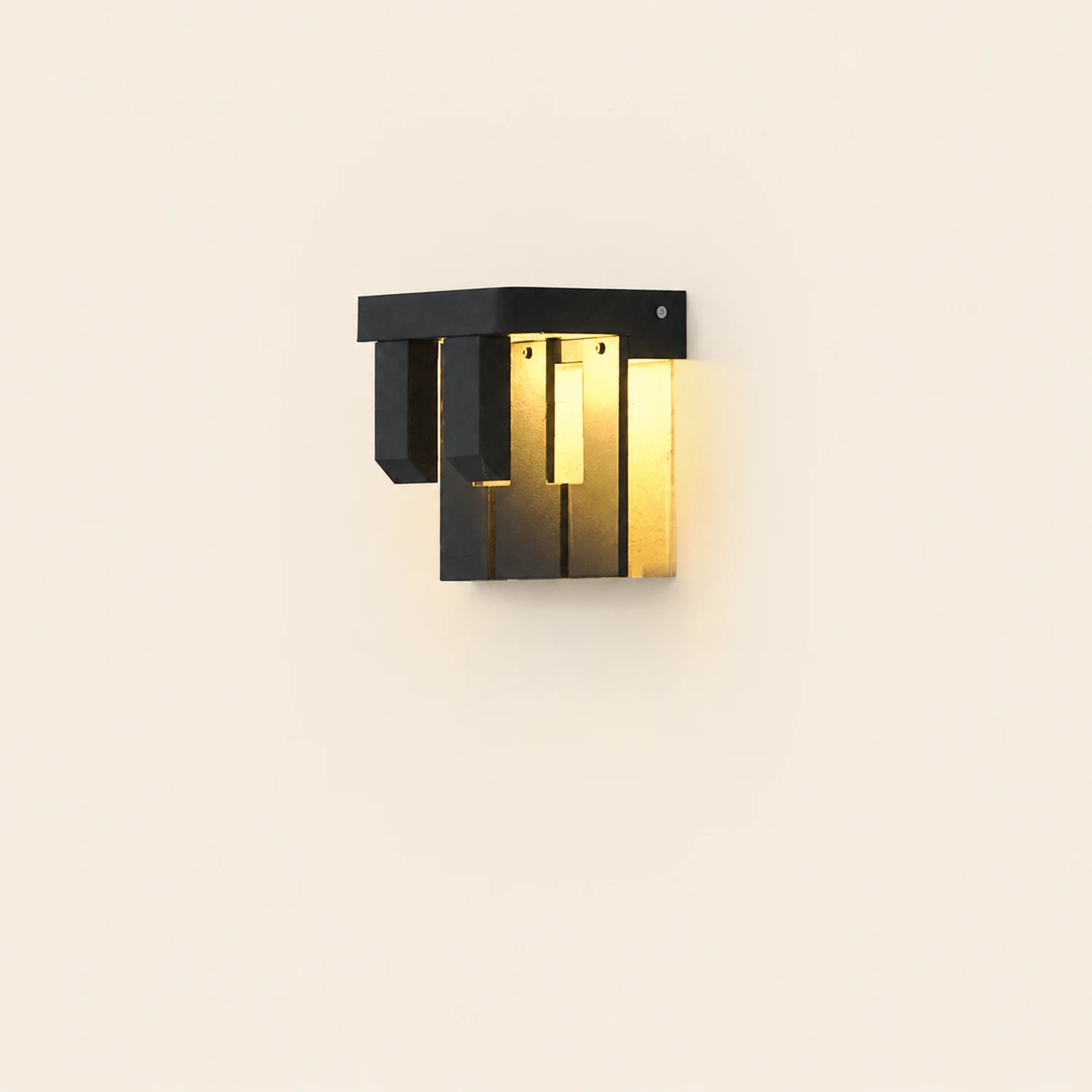 Orr Modern Minimallist Metal Solar Outdoor Garden/Yard Wall Lamp, Black - Lumpaz