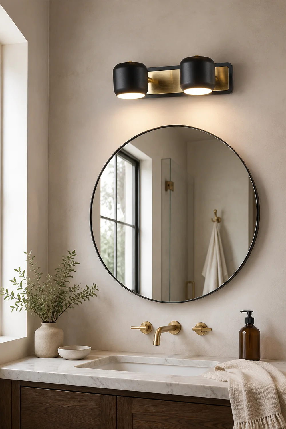 Cooley Modern Multi Mirror Metal Front Wall Lamp, Black/White - Lumpaz