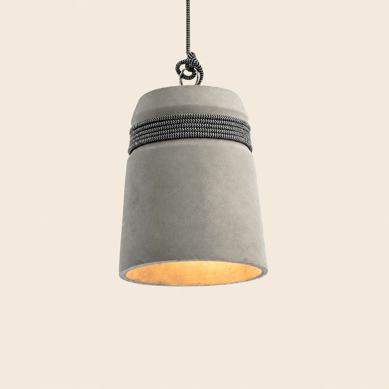 Zaid Industrial Pendant Light, Cement & Metal - Lumpaz