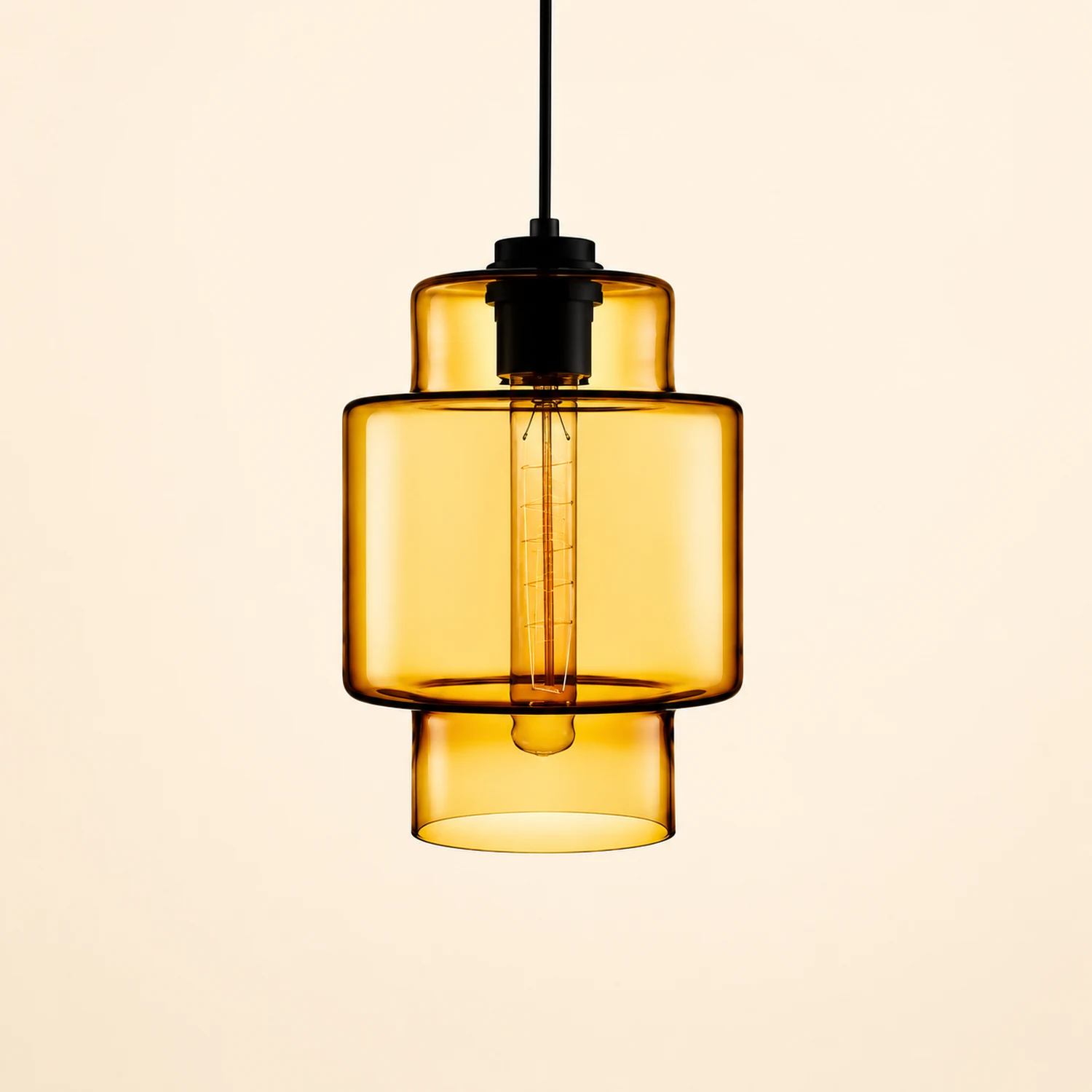 Zaid Modern Art Deco LED Cylindrical Metal/Glass Pendant Light - Lumpaz