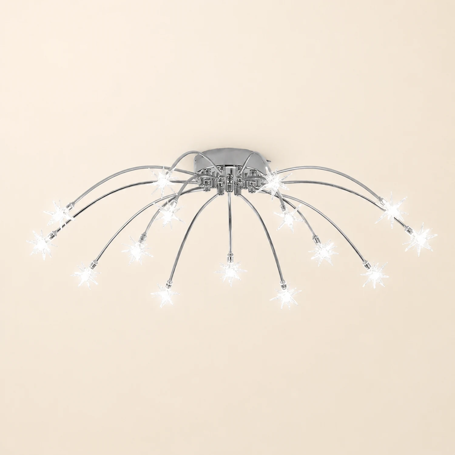 Madina Art Deco Starry Metal/Glass Flush Mount Ceiling Light Black/Gold/Chrome - Lumpaz