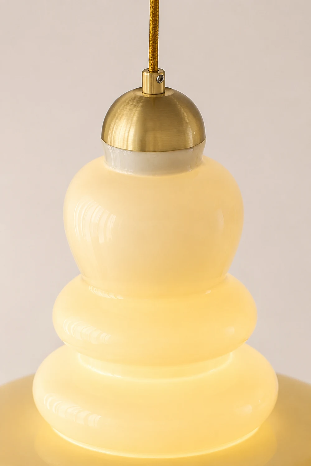 Morandi French Modern Kitchen Pendant Light Beige Glass/Metal Living Room - Lumpaz