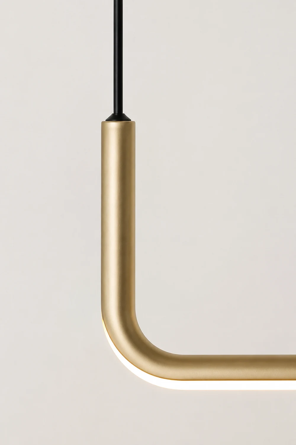 Edge Modern Linear Pendant Light Double Frame, Black/Gold - Lumpaz