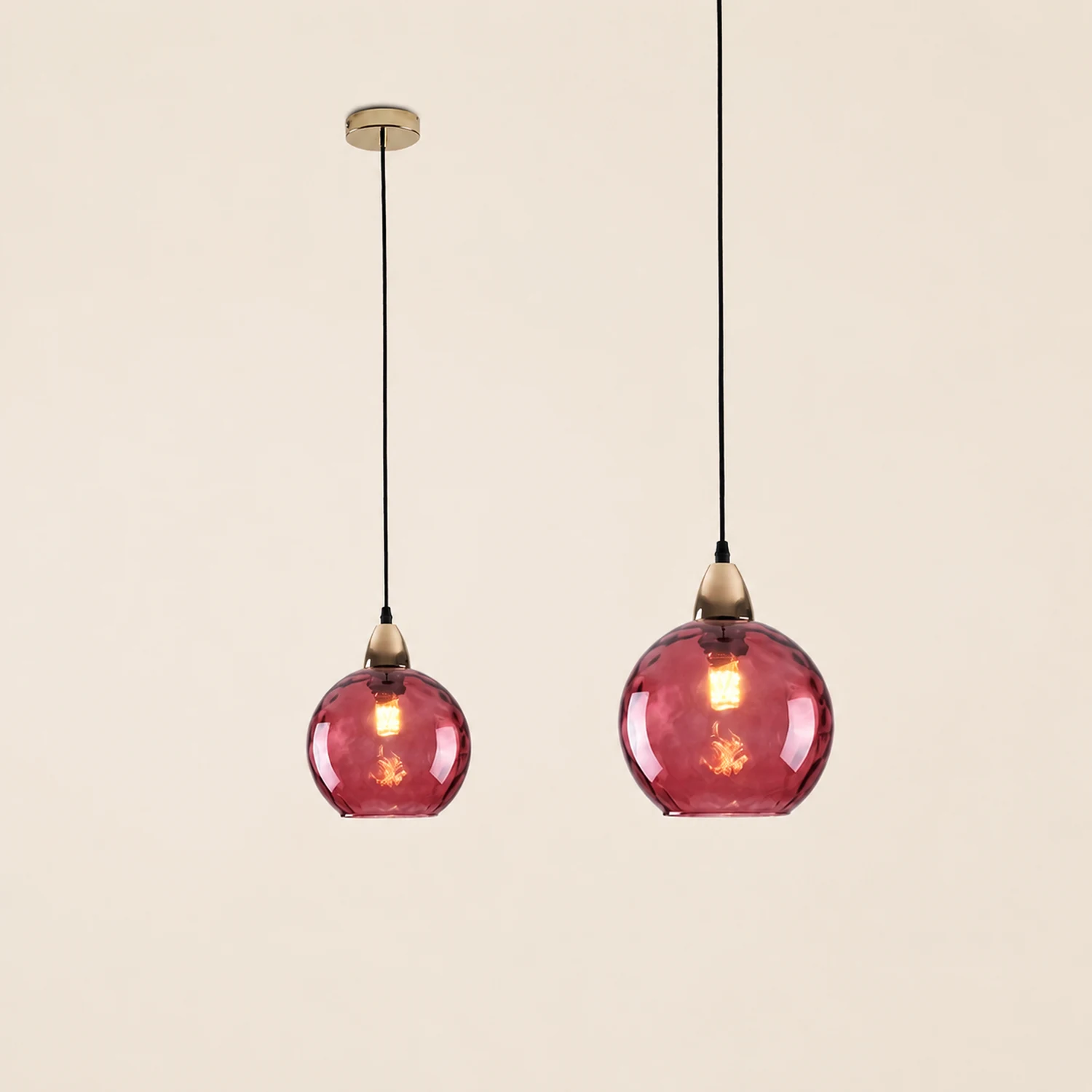 Hailie Colorful Glass Ball Pendant Light Water Ripple Living Room - Lumpaz