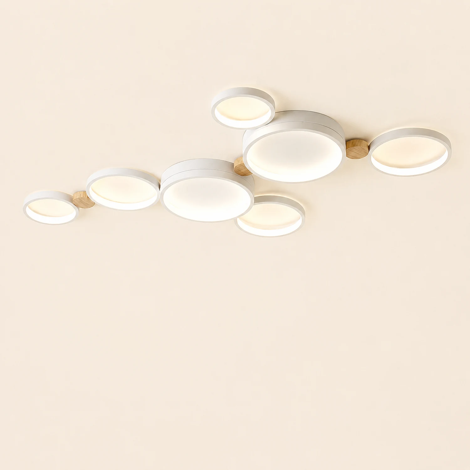 Sienna Round Flush Mount Ceiling Light White Gray Green Bedroom - Lumpaz