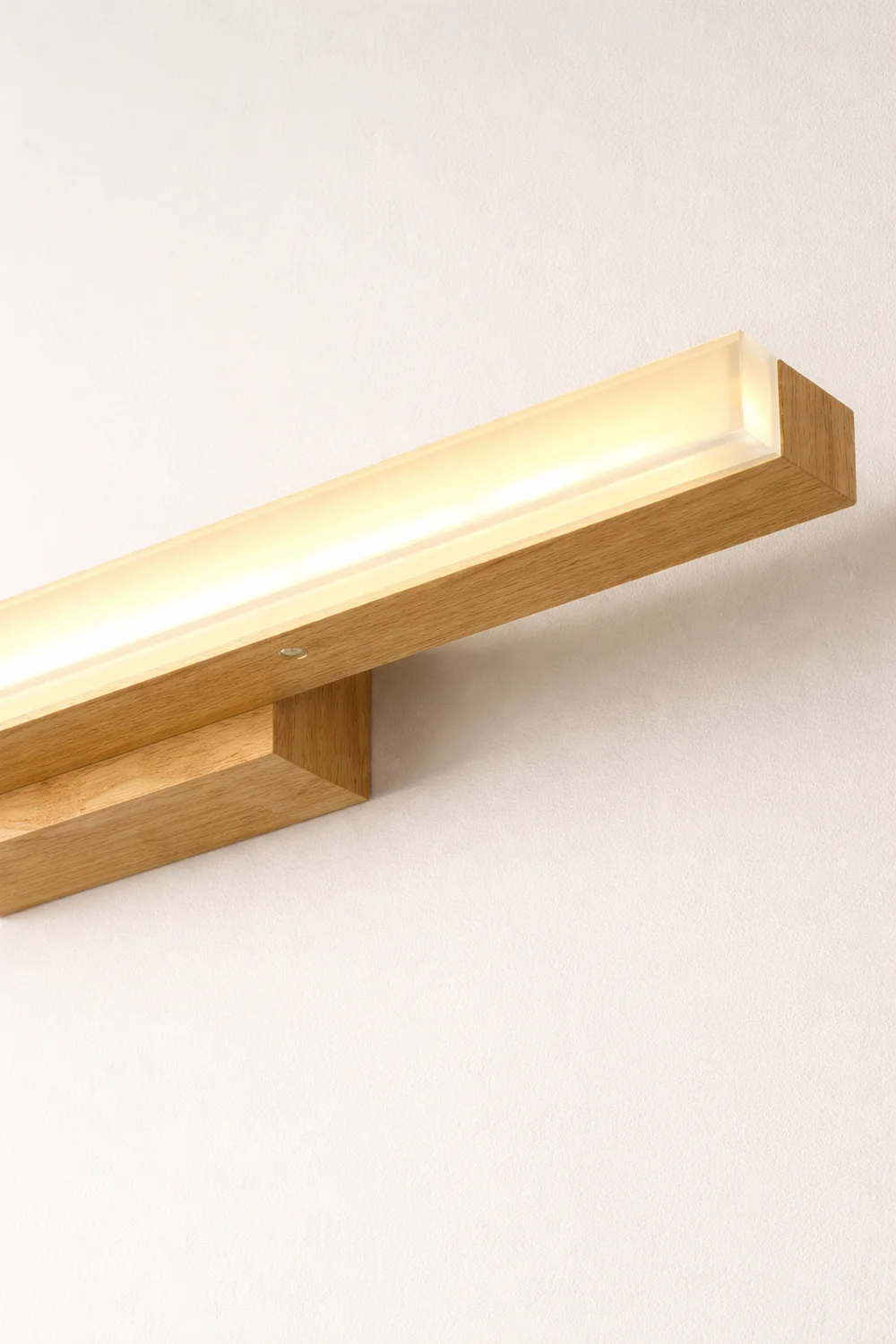 Leigh Modern Linear Wood/Acrylic Wall Lamp, Bathroom, Vanity Mirror Front - Lumpaz