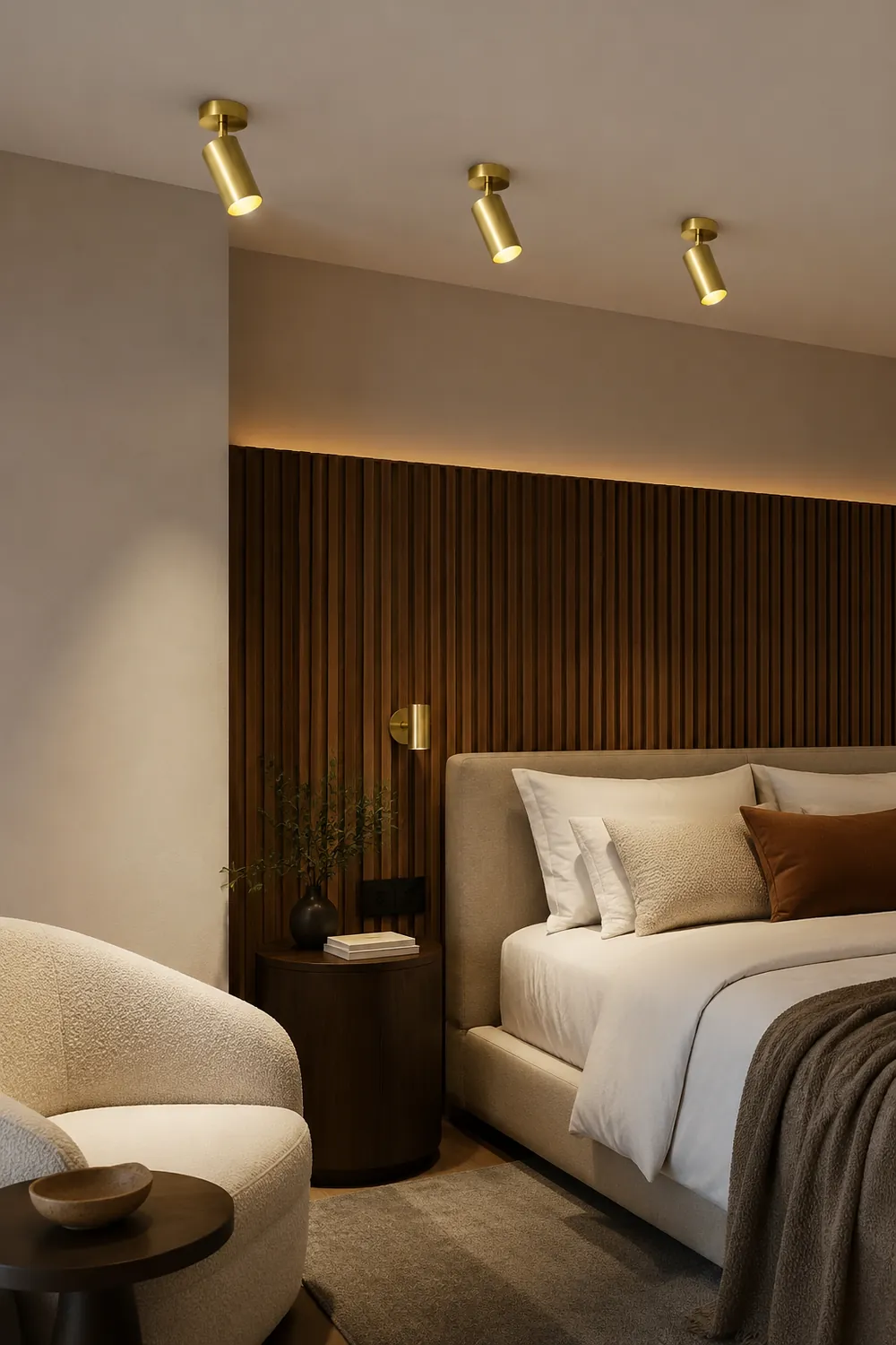 Freja Moderno Gold Cylinder Spotlight Background Flush Mount Ceiling Light, Metal - Lumpaz