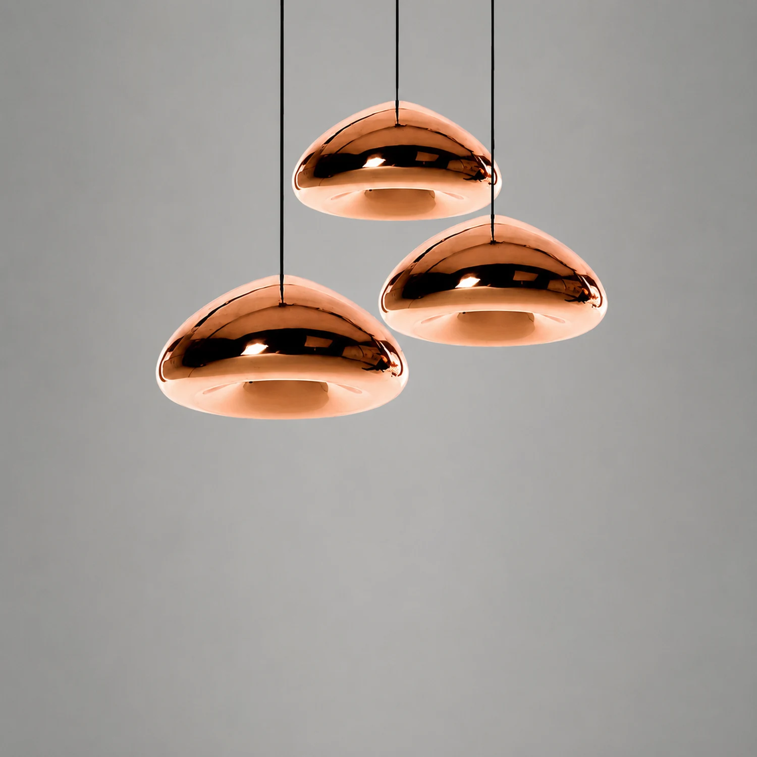 Morandi Modern Bread Shape Glass/Metal Pendant Light, 3 Colors - Lumpaz