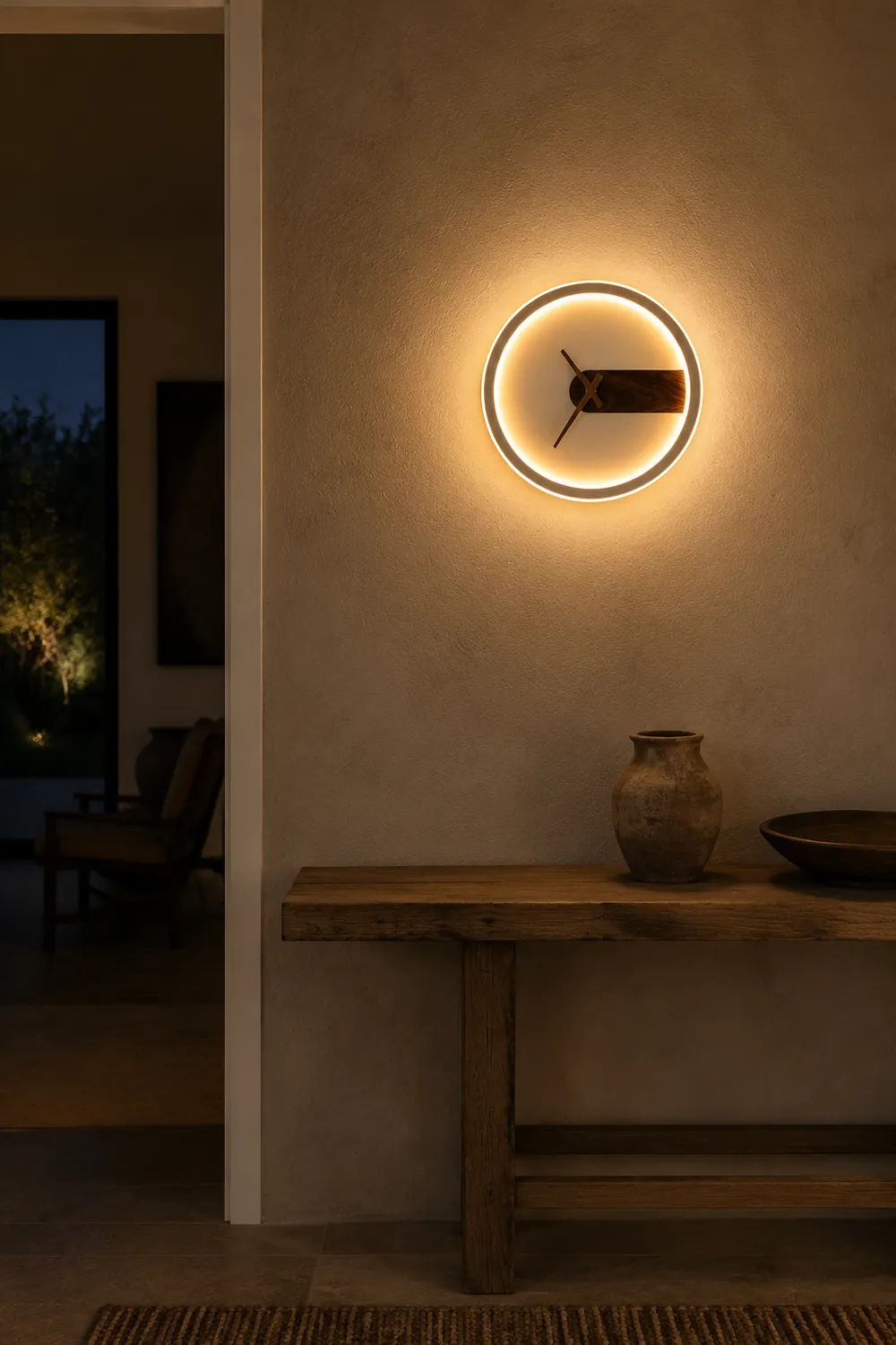 Nielsen Modern Clock Design Wall Lamp, 3 Color - Lumpaz