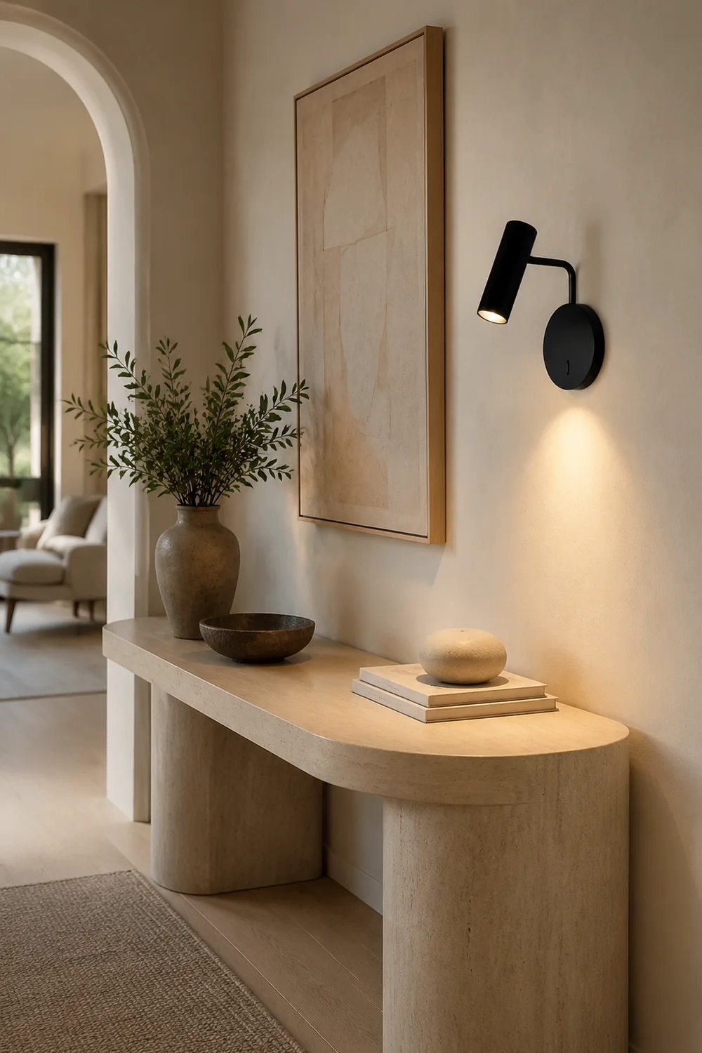 Orr Wall Lamps Swing Arm Modern, LED Spotlight, Black/White/Gold, Corridor - Lumpaz