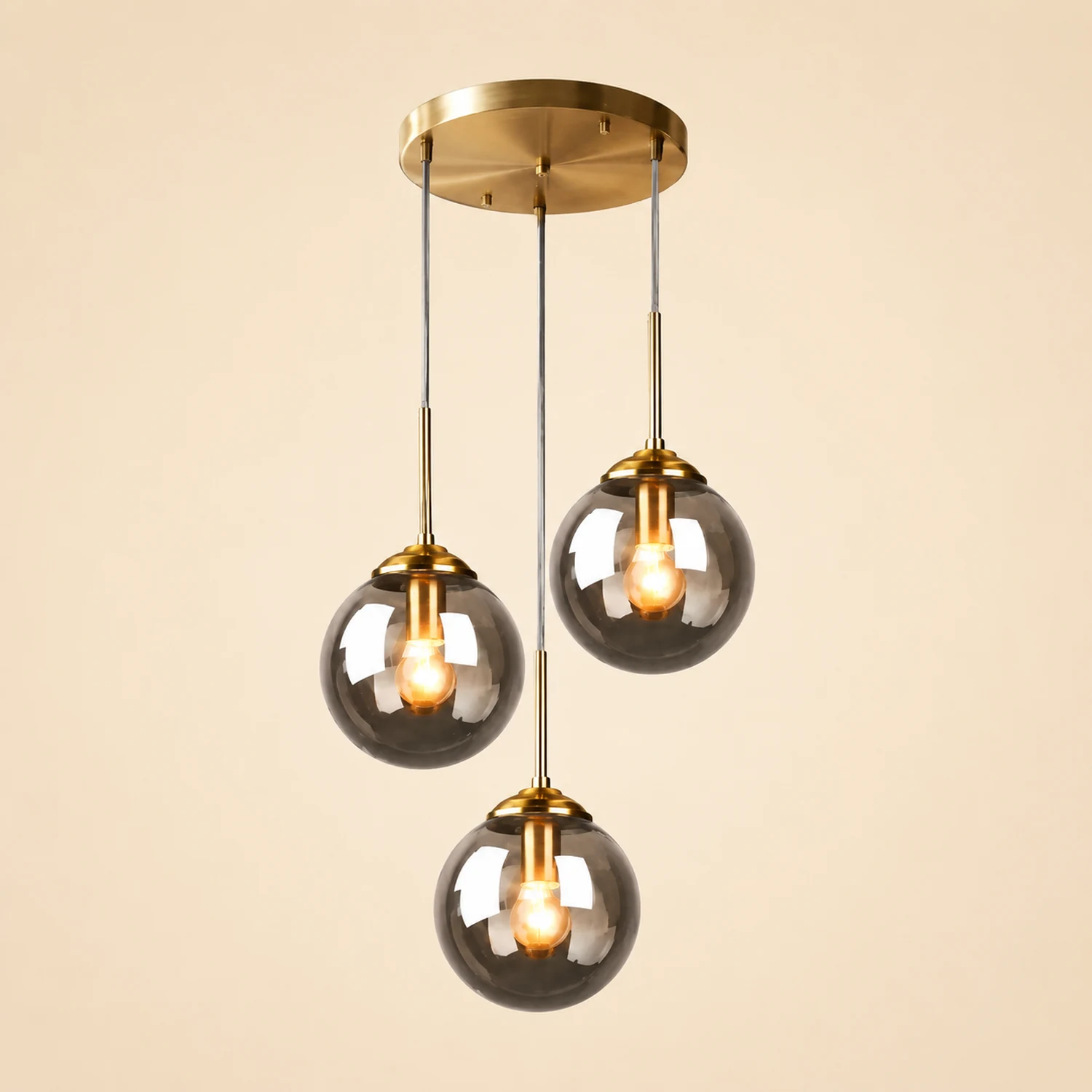 Valentina Designer Bubble Glass Pendant Light Smoke/Clear/Amber - Lumpaz