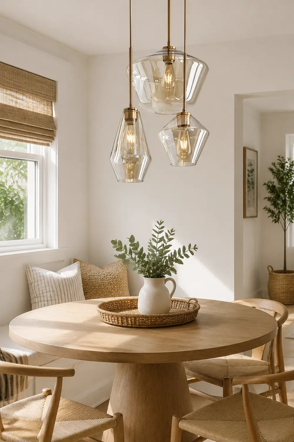 Hailie Pendant Light Clear Glass, Clear/Amber, Bedroom - Lumpaz