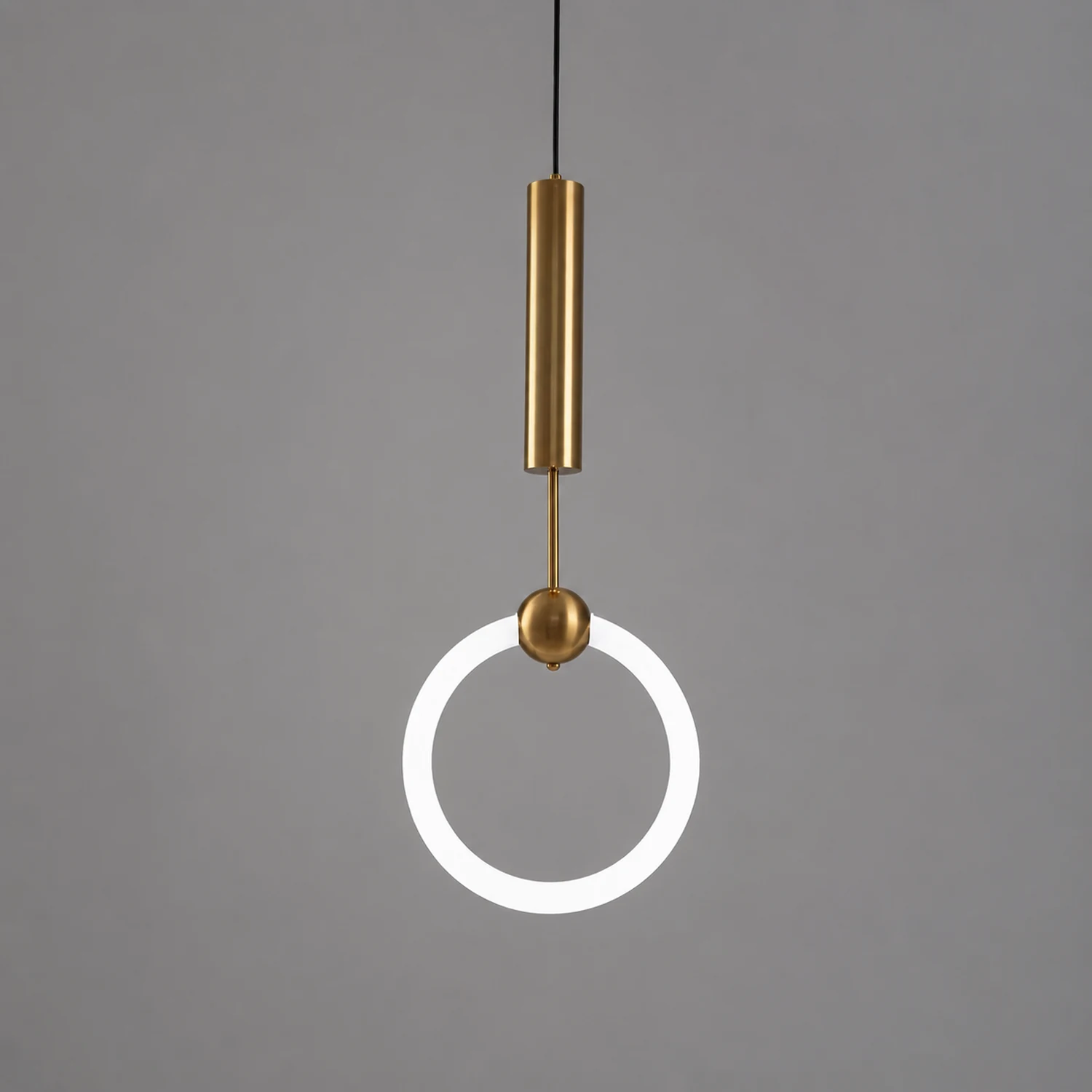 Cooley Modern Nordic Globe/Ring Metal/Glass Pendant Light, Gold - Lumpaz