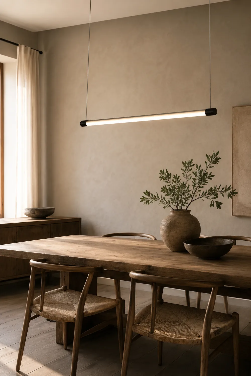 Edge Minimalist Linear Office Pendant Light Black/Silver - Lumpaz