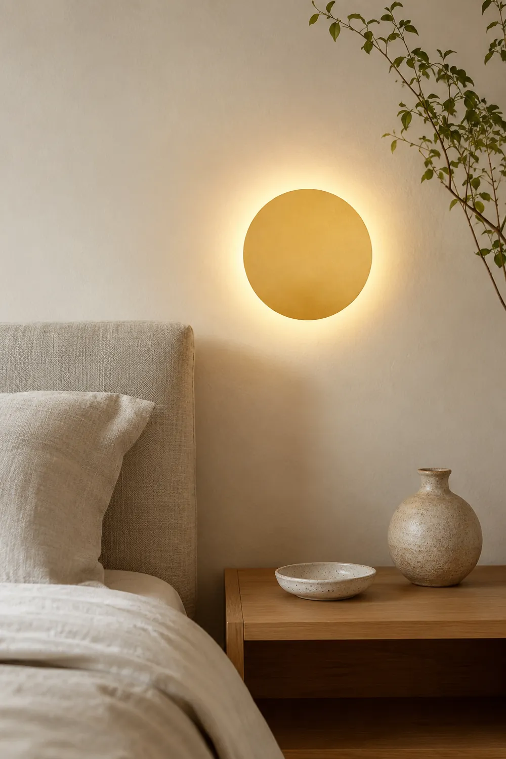 Orr Modern Round Wall Mounted Lamp, Metal, Bedside/Living Room - Lumpaz