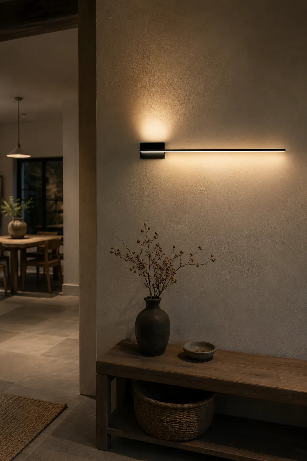 Edge Minimalist Linear Metal Vanity Wall Light Black Bathroom - Lumpaz