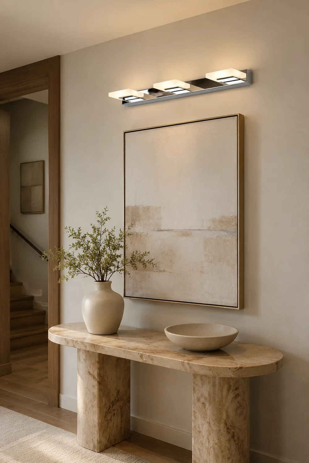 Leigh Modern Square Mirror Front Vanity White Metal Wall Lamp - Lumpaz