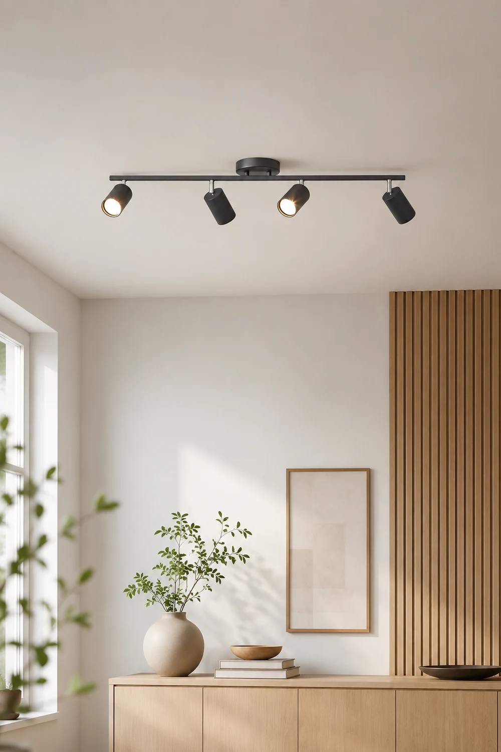 Haney Black Modern Ceiling Light Spotlight Cast, 3 Color, 3/4/5/6 Head - Lumpaz