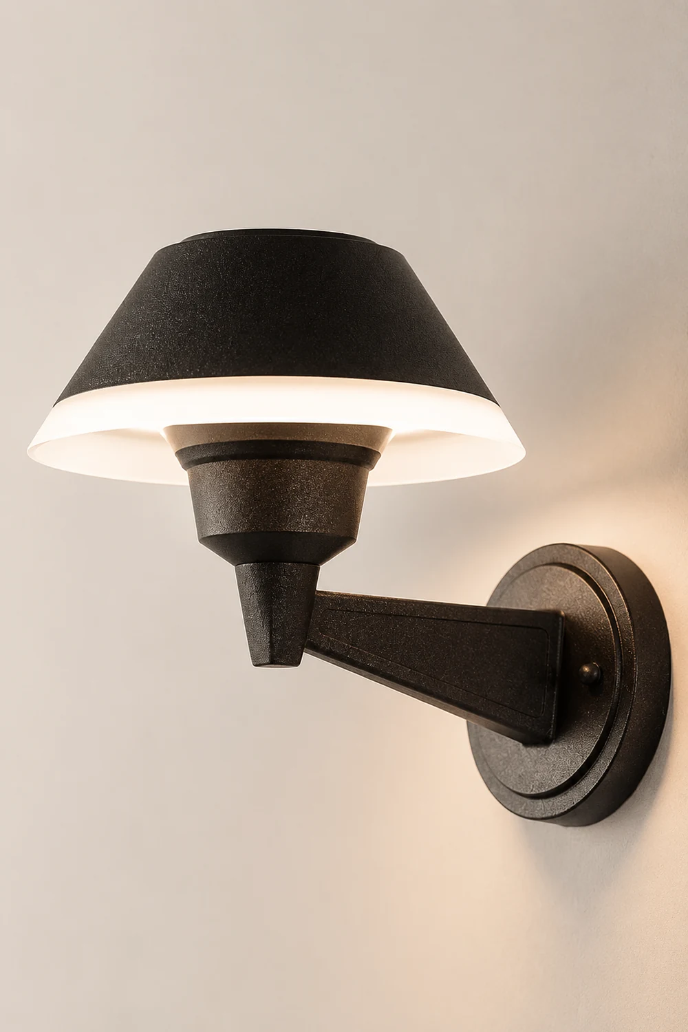 Carins Modern Bowl Metal/Acrylic Outdoor Waterproof Wall Lamp, Black - Lumpaz