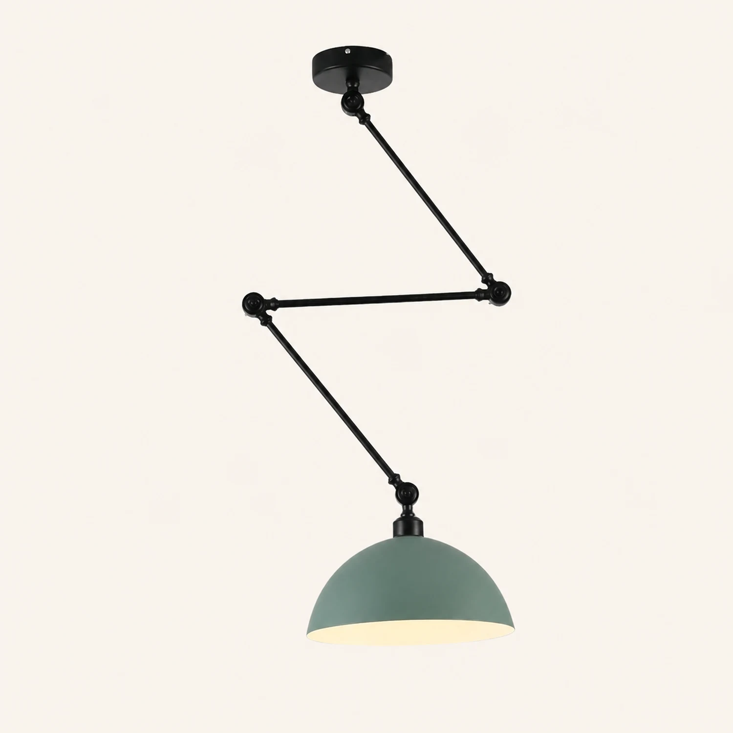 Minori Extendable Domed Pendant Light, Black/White/Red/Gold - Lumpaz