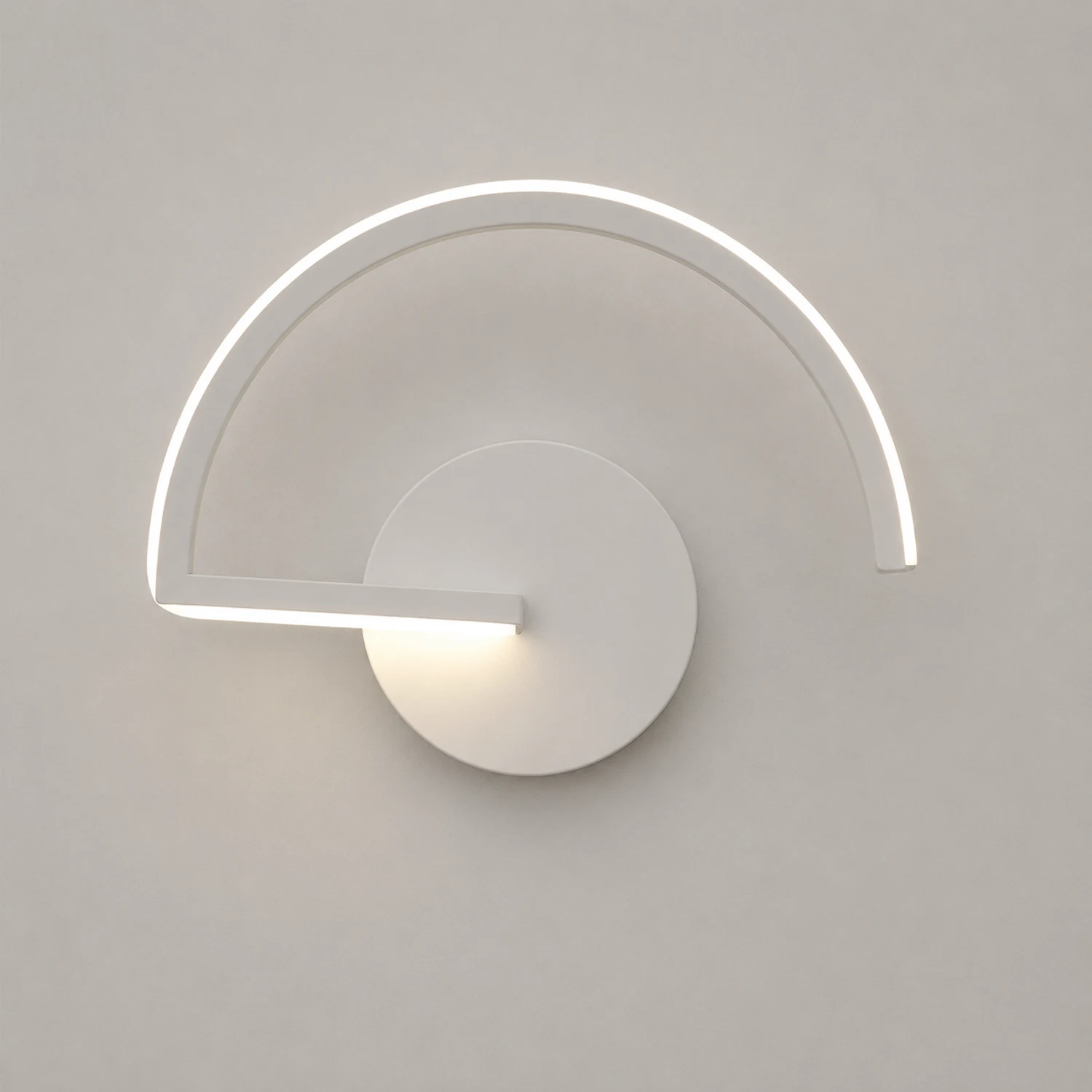 Lacey Minimalist Linear Semicircular Metal Decor Wall Lamp, Black/White - Lumpaz