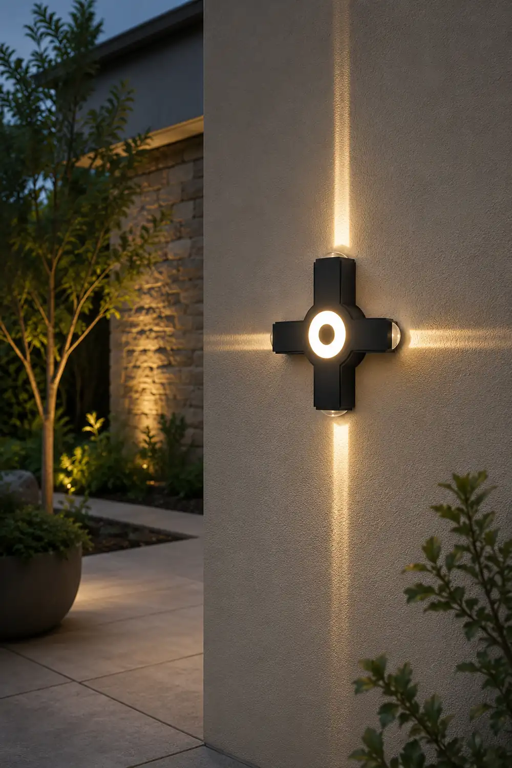 Orr Modern Waterproof Minimalist Cross Outdoor Wall Light Garden/Corridor - Lumpaz