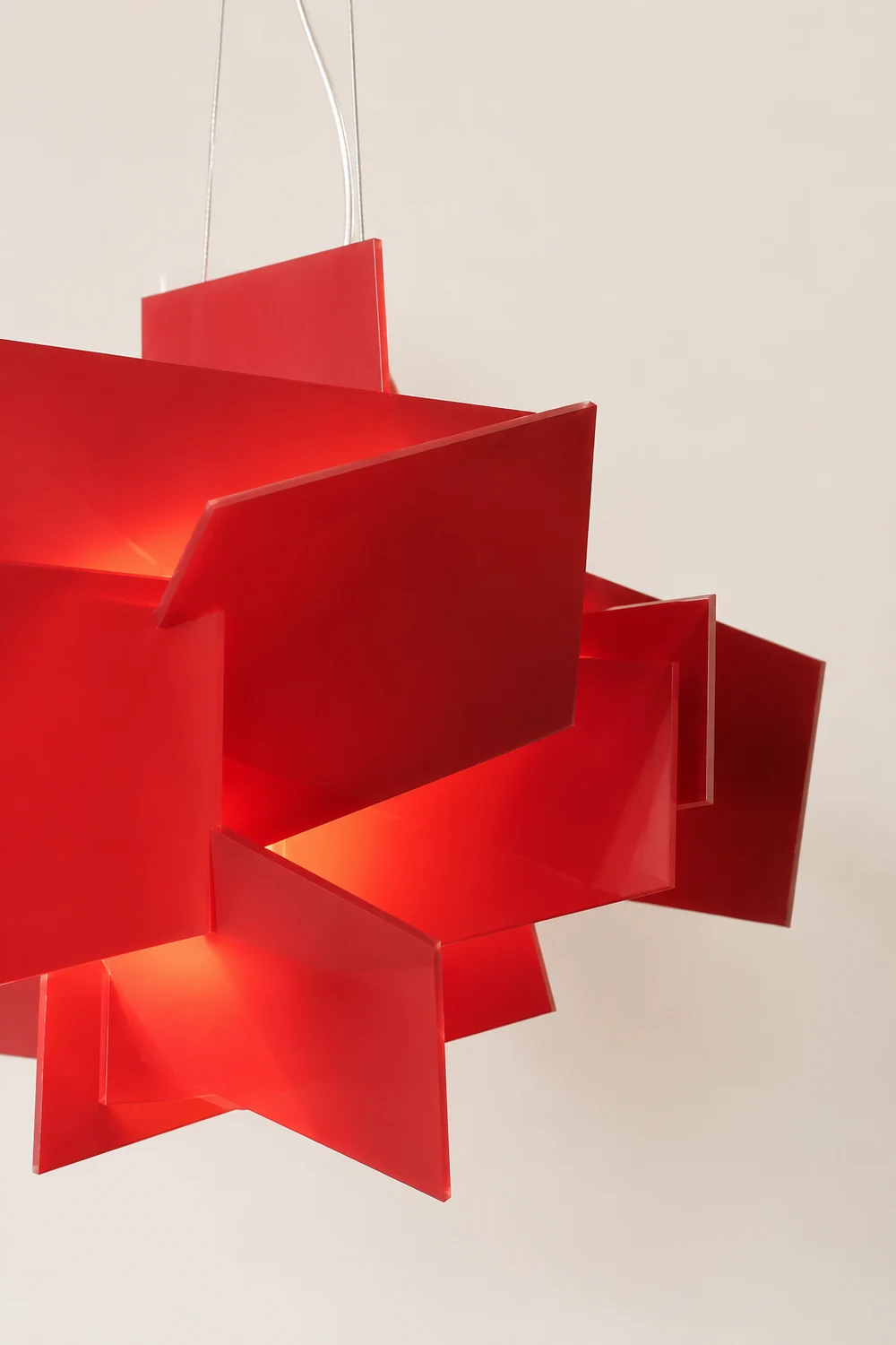 Renée Artistry Spliced Simole Pendant Light, White/Red - Lumpaz