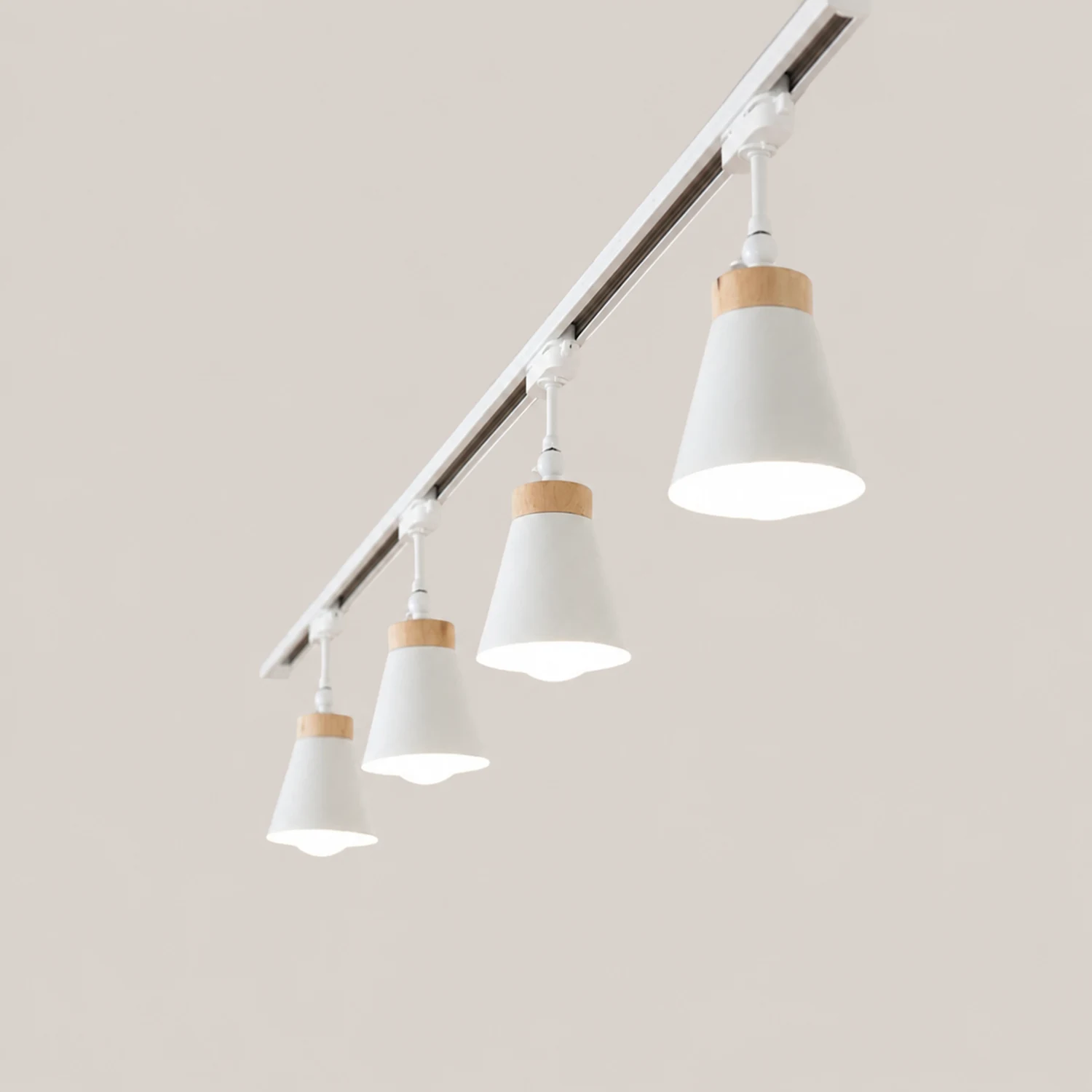 Haney Nordic Modern Cone Metal LED Ceiling Light Spotlight, Black/White - Lumpaz