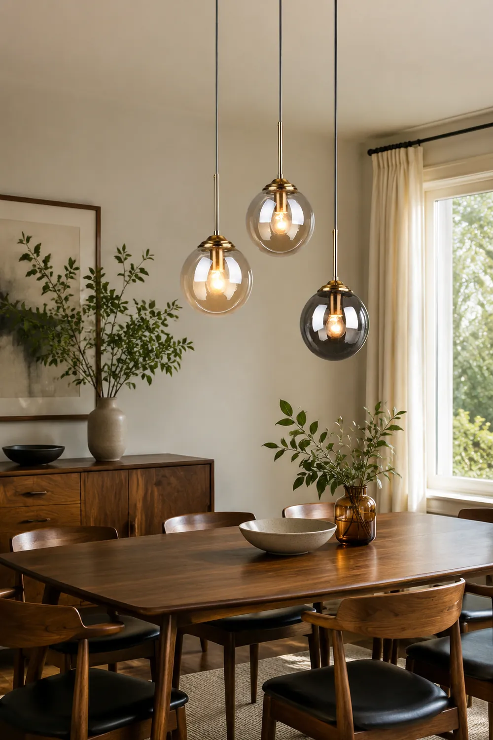 Valentina Designer Bubble Glass Pendant Light Smoke/Clear/Amber - Lumpaz