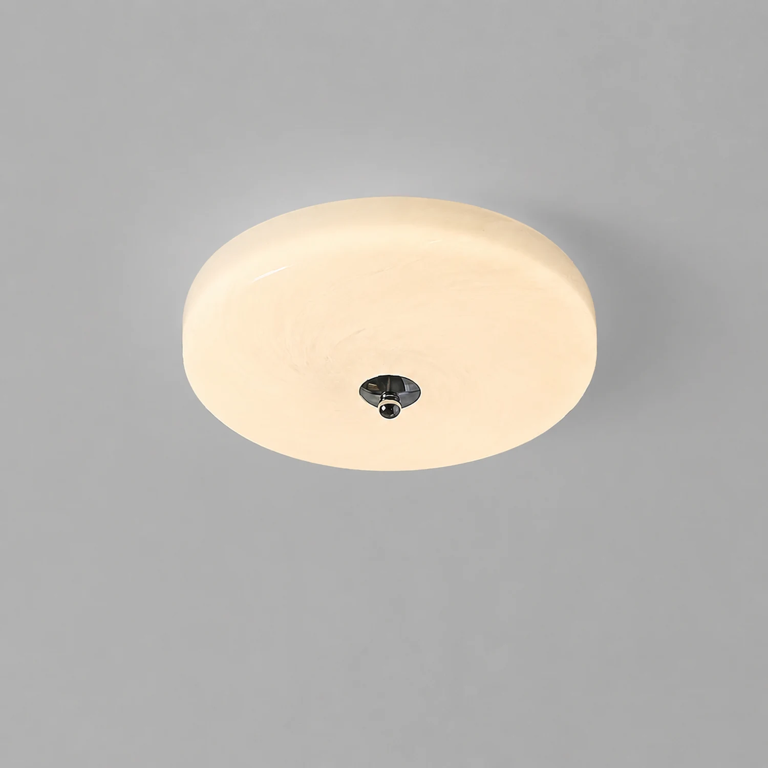 Hailie Design Circle LED Ceiling Light Metal/Glass White Bedroom/Living Room - Lumpaz