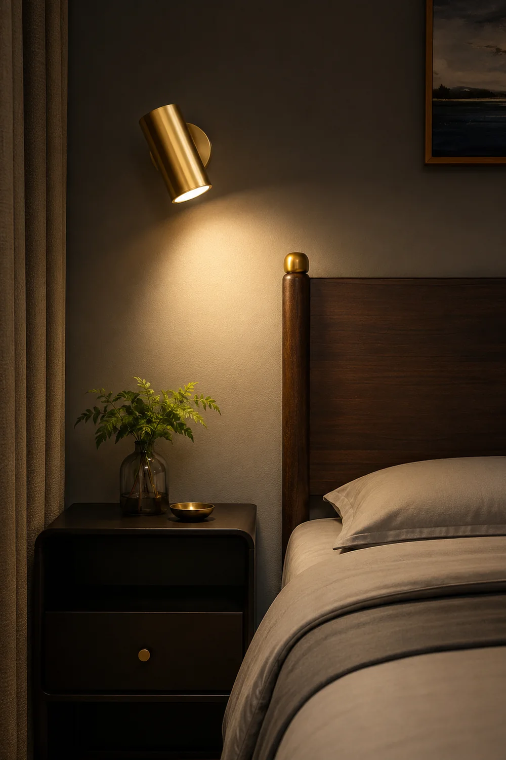 Freja Moden Spotlight Cylindrical Metal Wall Lamp, Gold/Black - Lumpaz