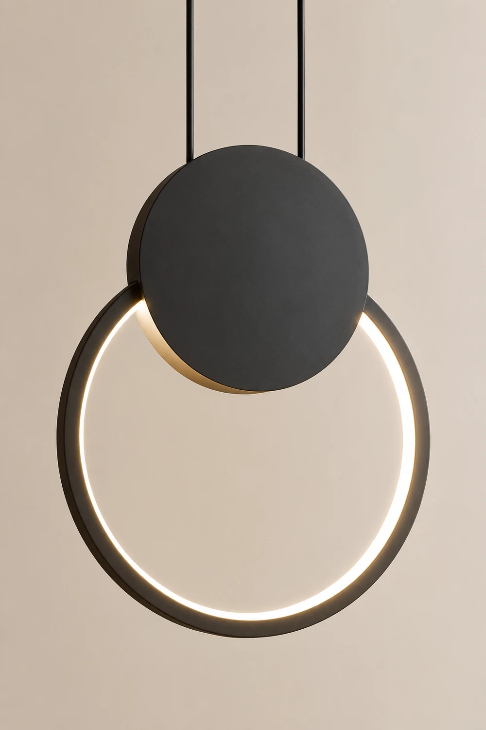 Nyla Modern Minimalist LED Hanging Pendant Lights Black White Bedroom - Lumpaz