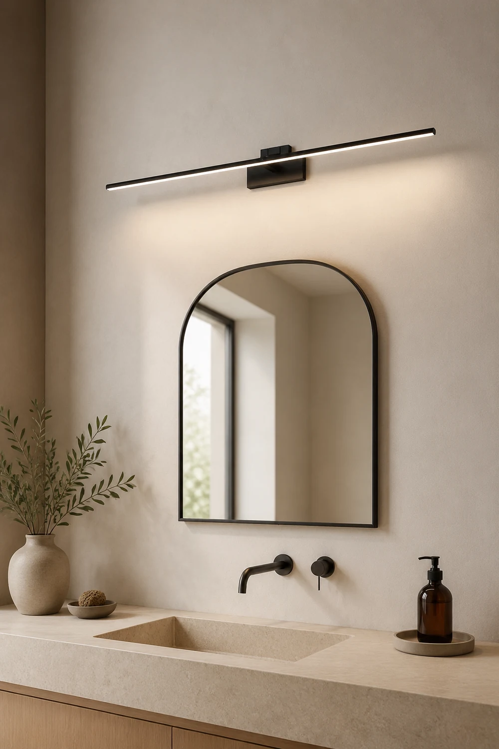 Leigh Modern Bar Mirror Front Vanity Metal Wall Lamp, Black&White - Lumpaz