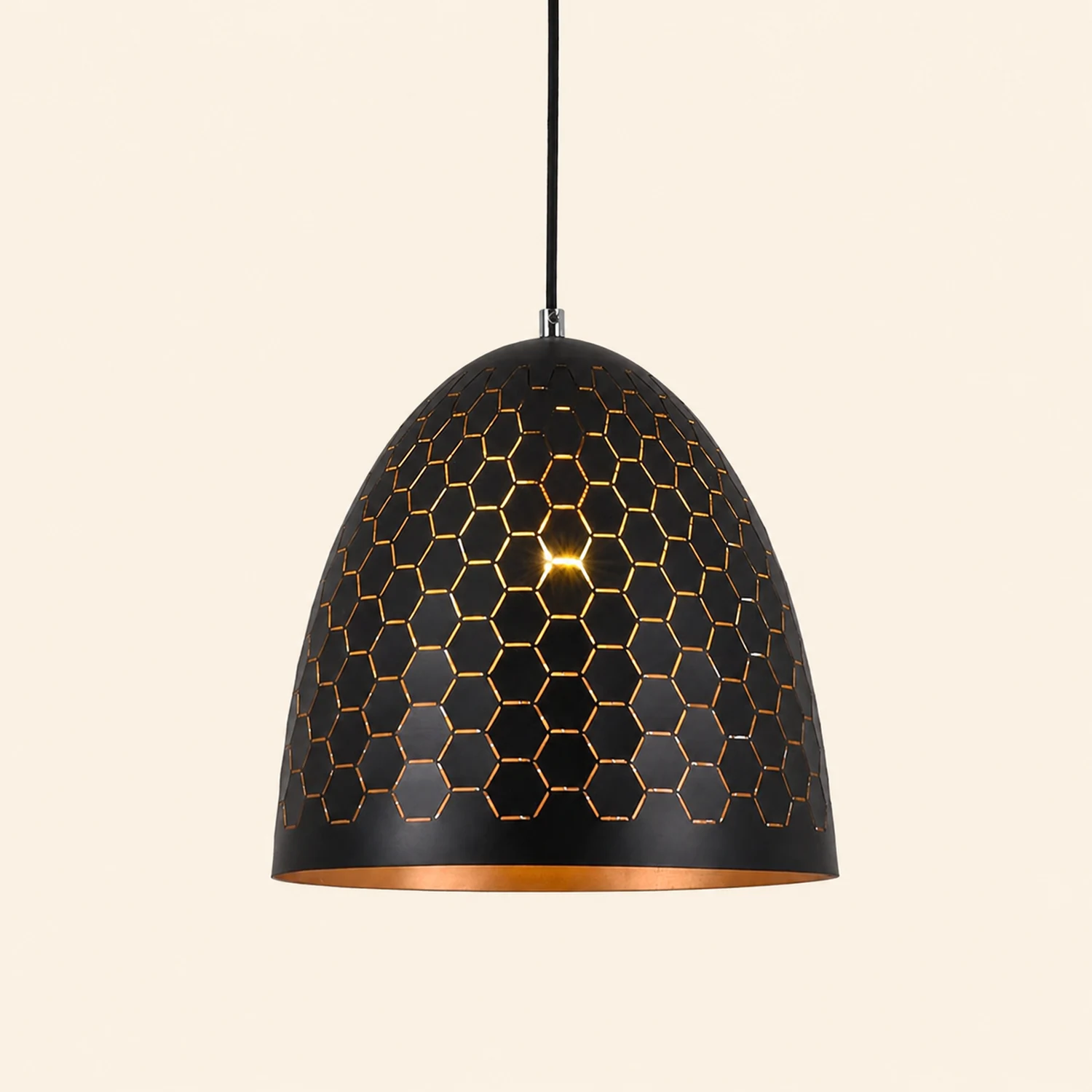 Nazifa Modern Dome Metal Black Pendant Light - Lumpaz