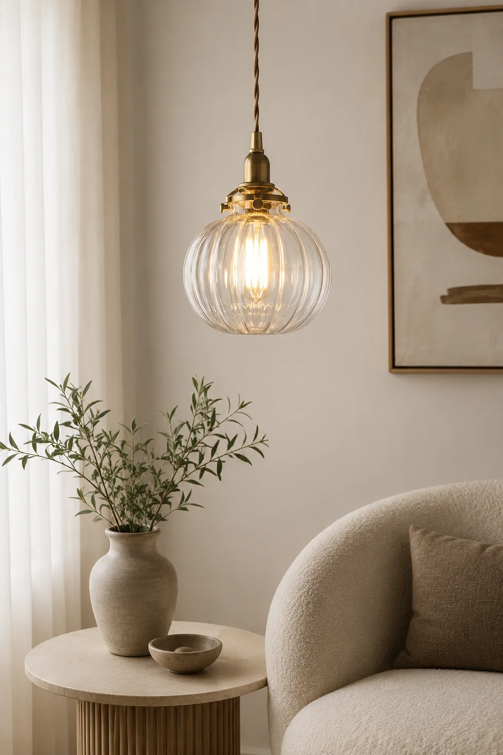 Valentina Pendant Light Globe Vintage, Glass, Clear/Green/Blue, Indoor - Lumpaz
