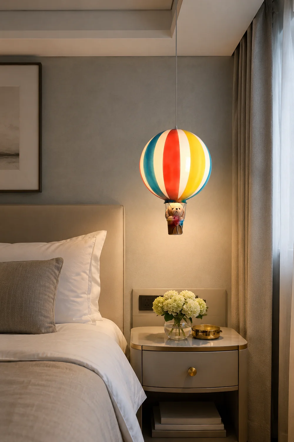 Nordic Creative Colorful Balloon Acrylic Pendant Light, Bedroom - Lumpaz