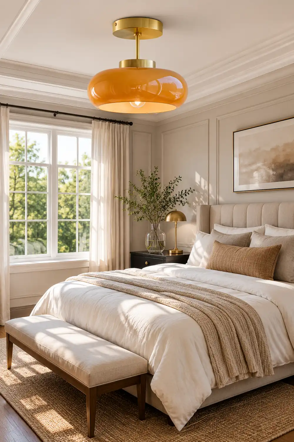 Sanna Modern Semi Flush Mount Ceiling Light, Round - Lumpaz