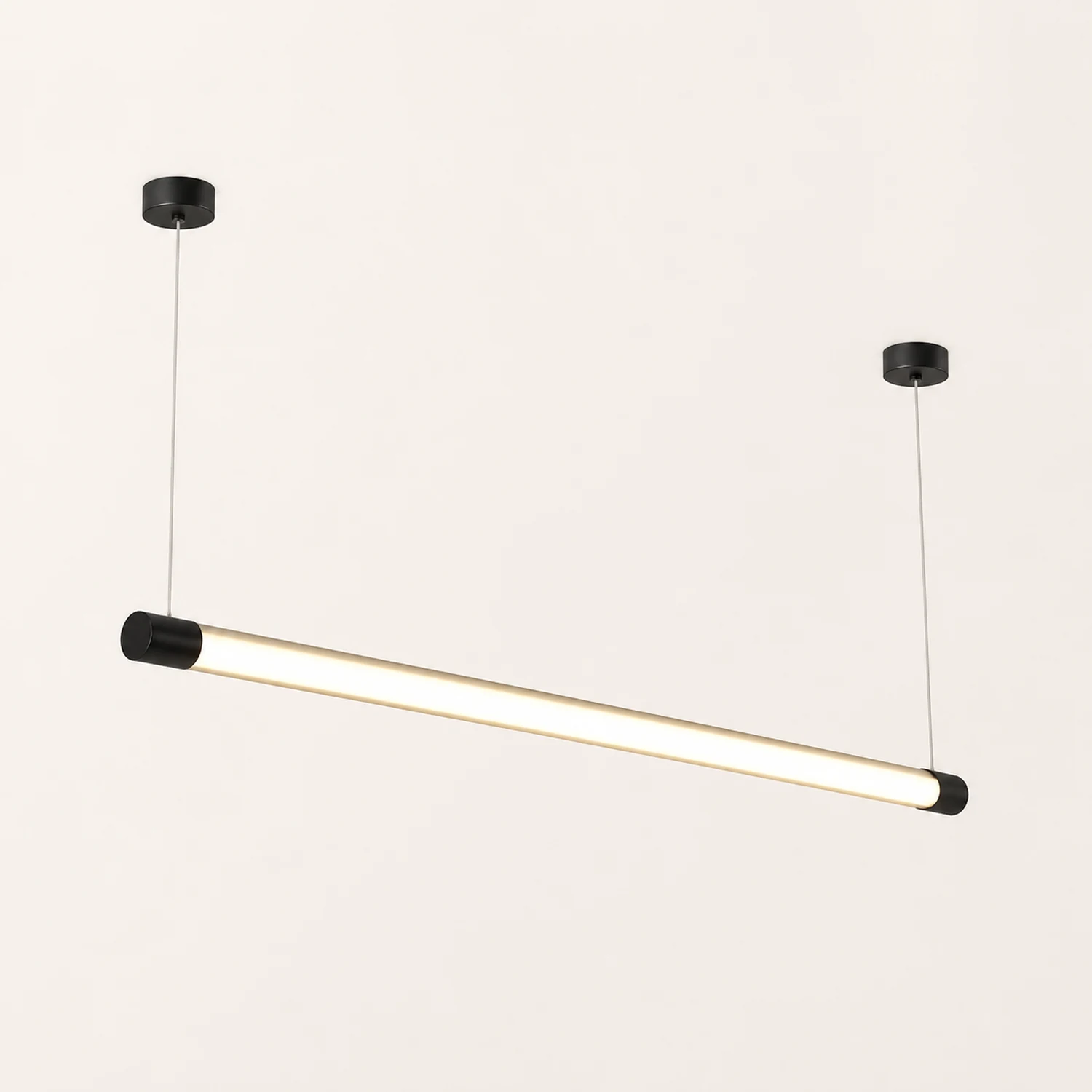 Edge Minimalist Linear Office Pendant Light Black/Silver - Lumpaz