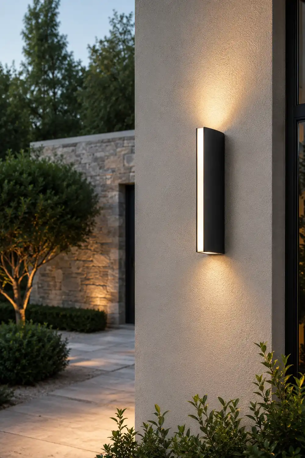 Orr Modern Triangular Prism Metal Outdoor Wall Lamp, Black/Silver - Lumpaz