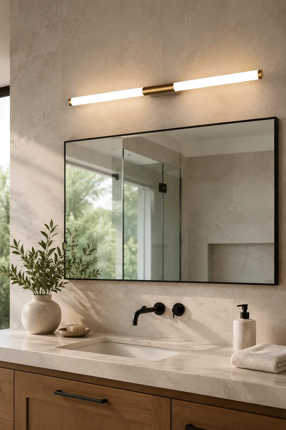Leigh Minimalist Linear Metal Wall Lamp, Gold - Lumpaz