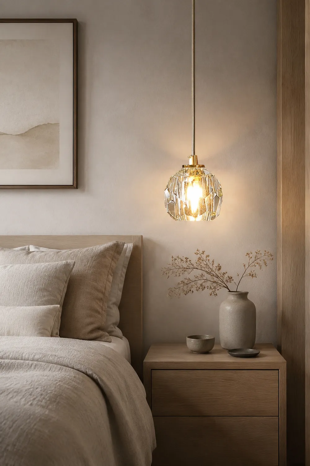 Luxury Globe Metal/Glass Pendant Light, Clear, Bedroom - Lumpaz