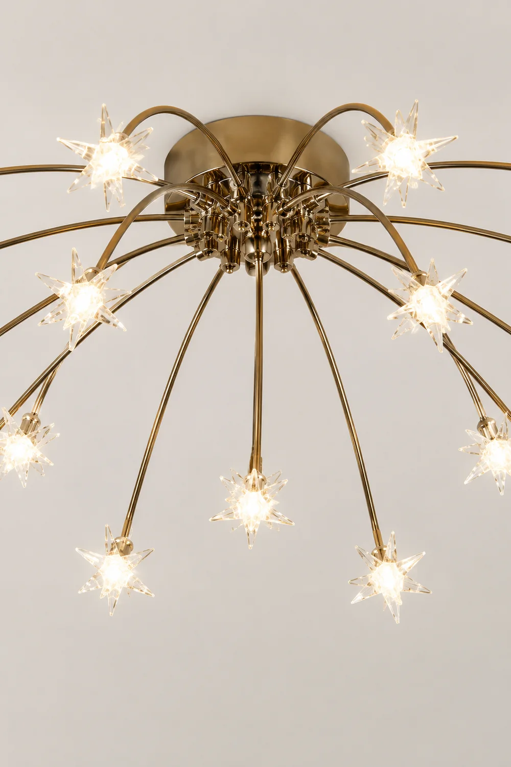 Madina Art Deco Starry Metal/Glass Flush Mount Ceiling Light Black/Gold/Chrome - Lumpaz