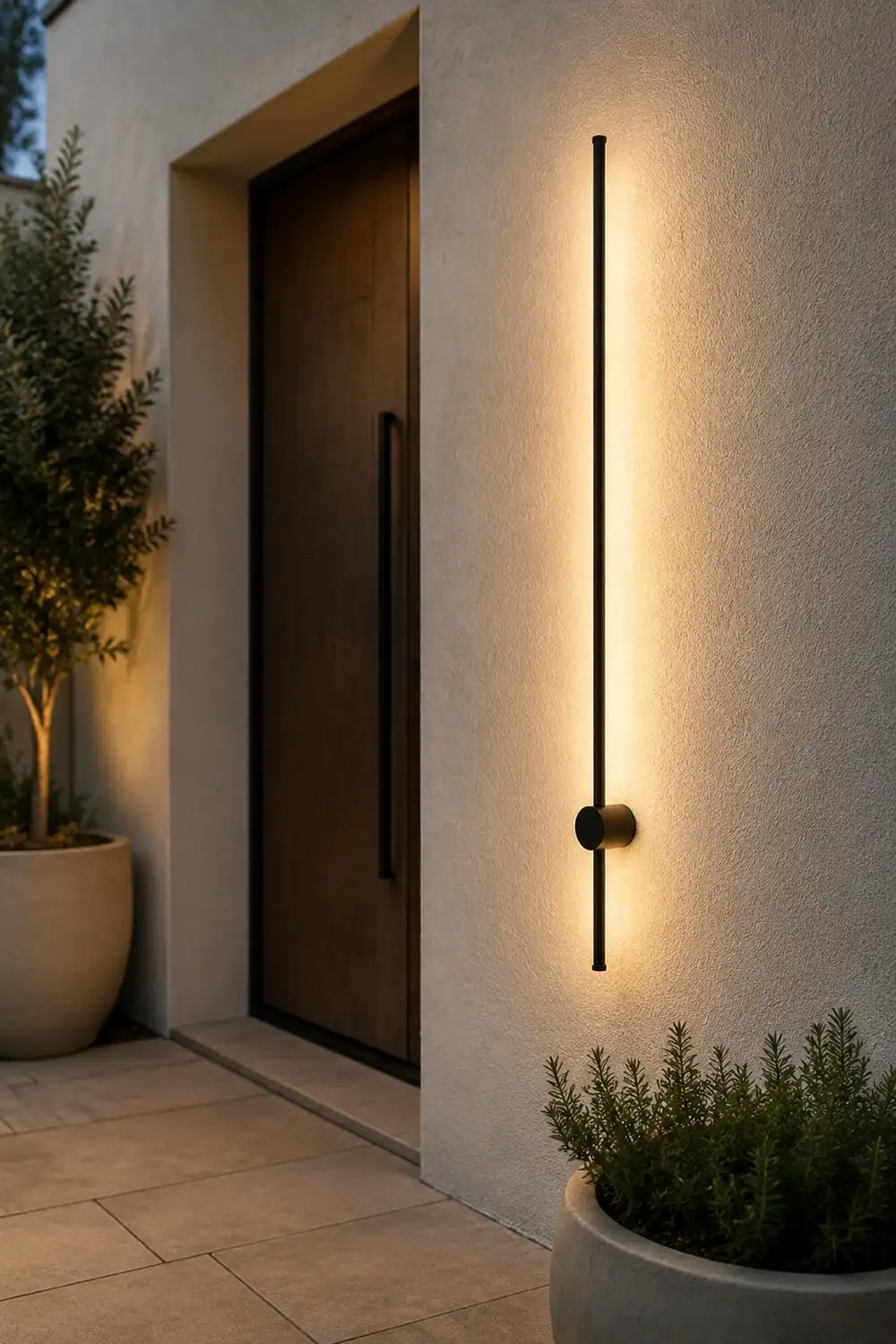 Edge Minimalist Rotatable Linear Outdoor Wall Lamp Black Corridor - Lumpaz