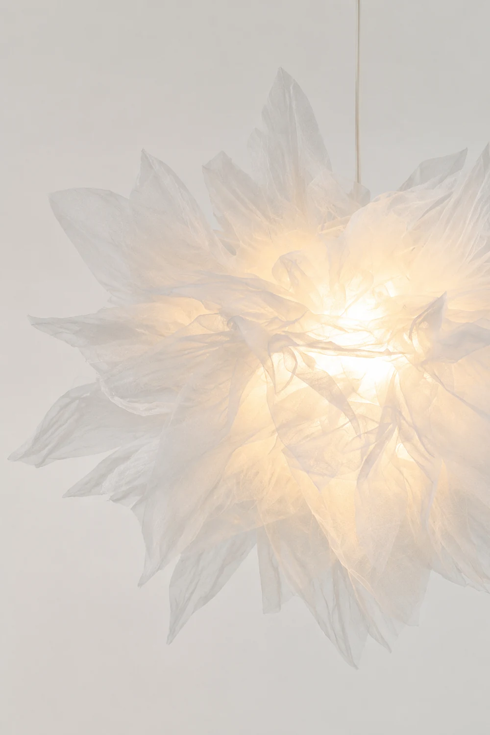 Bella Modern Flower Fabric Pendant Light, Bedroom, White - Lumpaz