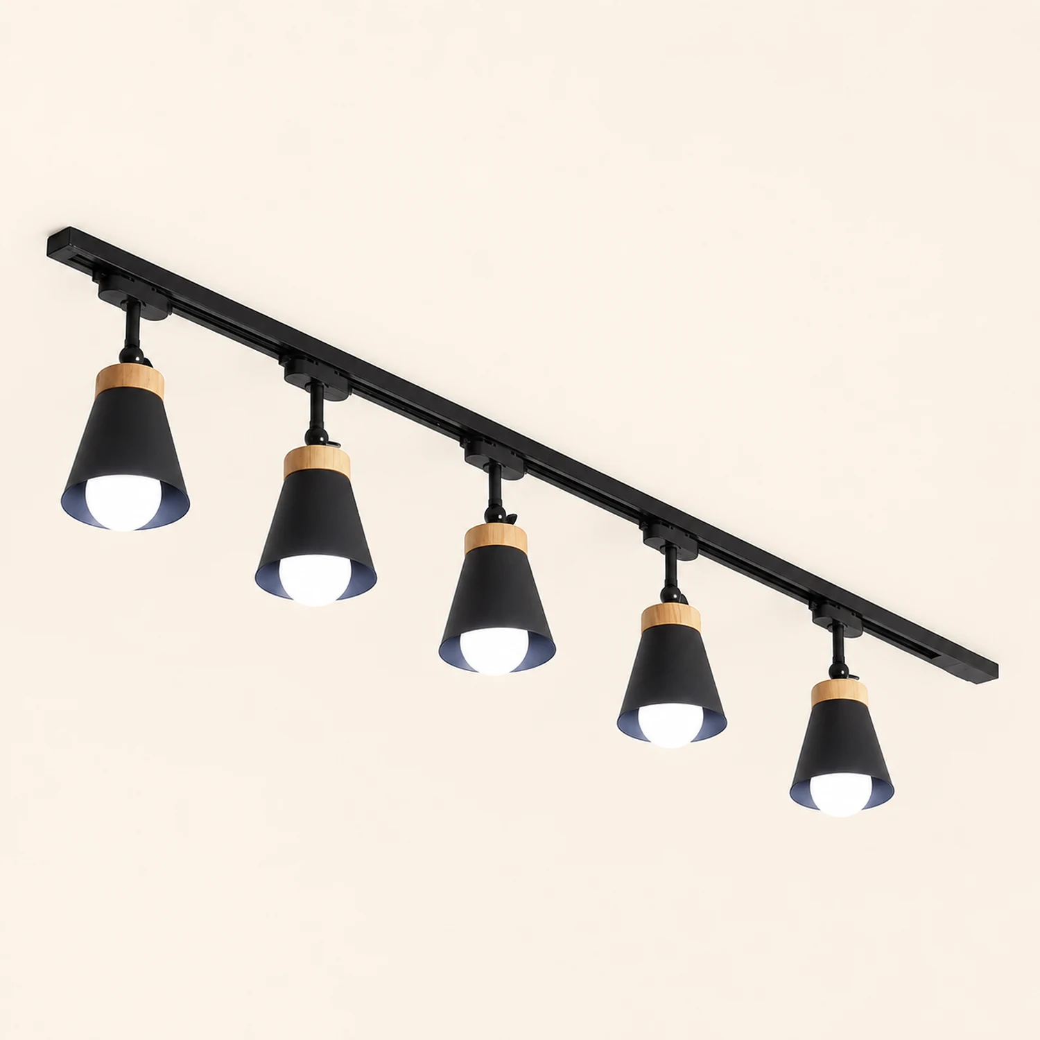 Haney Nordic Modern Cone Metal LED Ceiling Light Spotlight, Black/White - Lumpaz
